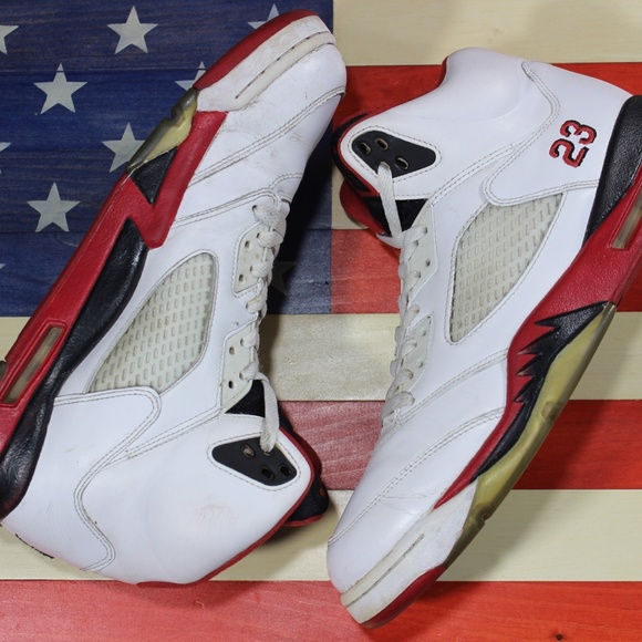 Nike Jordan V 5 Fire Red White [136027-120] sz 11 - Picture 5 of 8